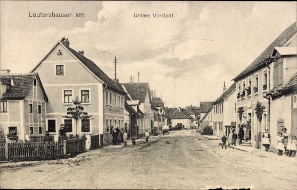 Ak Leutershausen, Untere Vorstadt,Kinder auf der Straße
