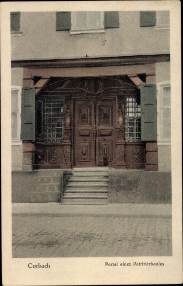 Postcard Korbach in Hessen, portal of a patrician house