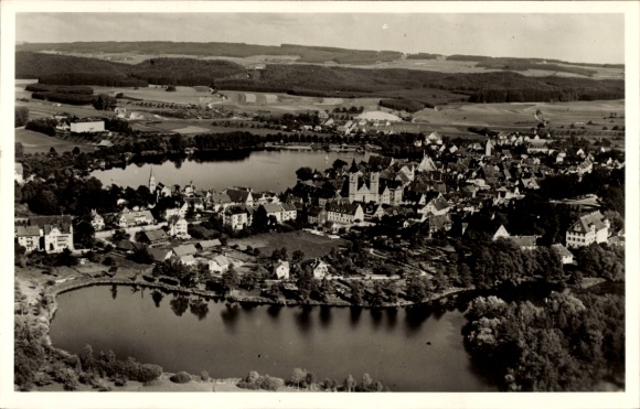 Ak Bad Waldsee in Oberschwaben Württemberg, Fliegeraufnahme