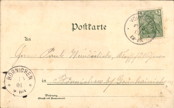 Chromo-Litho Voigtsgrün Hirschfeld in Saxony, Trautners Gasthof, Zum Jägerhorn, Tiergarten