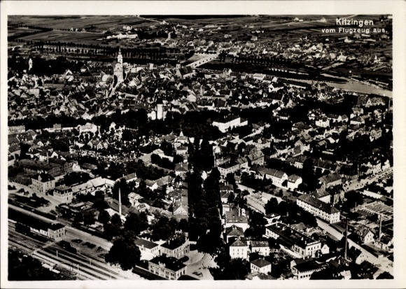 Postcard Kitzingen am Main Lower Franconia, aerial photograph