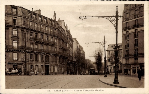 Ansichtkaart Parijs Passy, Avenue Théophile Gauthier