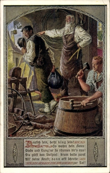 Artist Postcard Kuderna, Franz, Being German means being smart, Böttcher