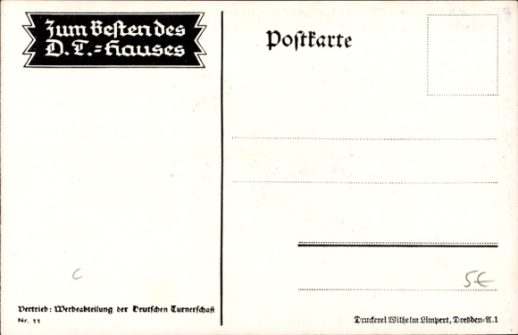 Artist Postcard Amtsberg, Otto, flame up, gymnastics, DT, German Gymnastics Association