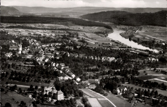 Ak Gailingen am Hochrhein, Fliegeraufnahme