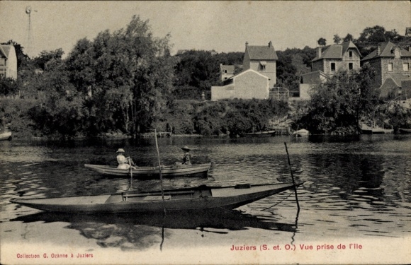Postcard Juziers-Yvelines, view from the island