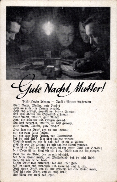 Lied Ak Gute Nacht Mutter, Erwin Lehnow, Werner Bochmann, Wehrmacht