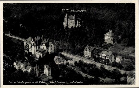 Ak Bad Soden Salmünster in het Kinzigtal Hessen, luchtfoto van het rusthuis St. Vinzenz