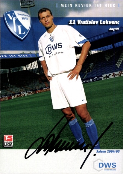 Autograph card footballer Vratislav Lokvenc, VfL Bochum, autograph