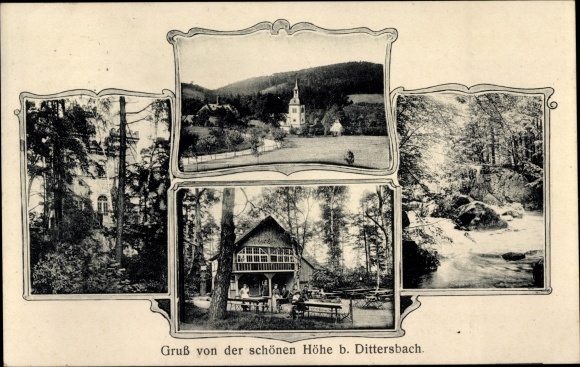 Passepartout PC Dürrröhrsdorf Dittersbach in Saxony, greetings from the beautiful height