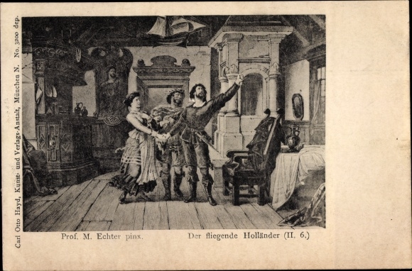 Kunstenaarskaart Echter, M., The Flying Dutchman, II.6., production design, Wagner
