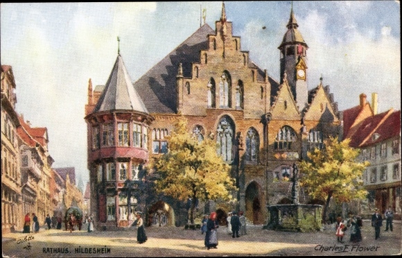 Artist PC Flower, Charles, Hildesheim in Lower Saxony, lot at the town hall