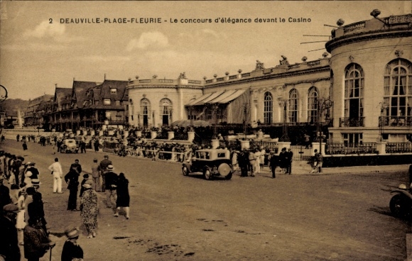 Ak Deauville La Plage Fleurie Calvados, Deauville-Plage, Eleganzwettbewerb, Casino,  Autos