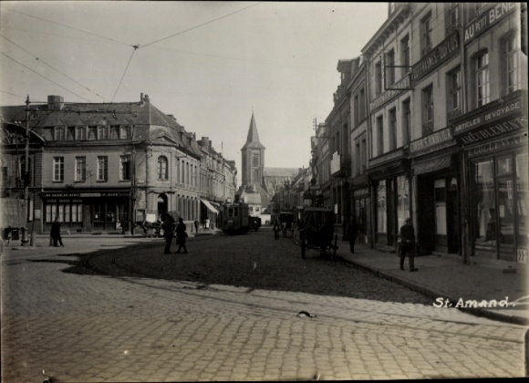 Photo Saint Amand Manche, street scene, church
