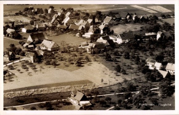 Postcard Fünfbronn Gap in Middle Franconia, aerial photo