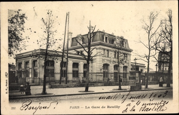 Postcard Paris XII Reuilly, Reuilly station