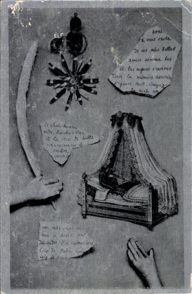 Künstler Ak Georges Hugnet, Au pied de la Lettre, La Carte Surrealiste, No. 13, Surrealismus