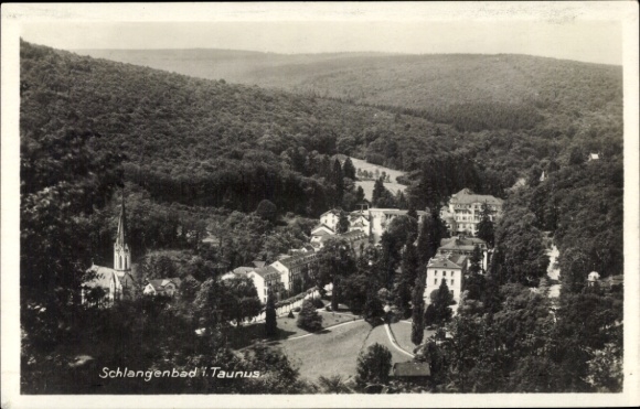 Postcard Schlangenbad in the Taunus Hessen, view from the Wilhelmsfelsen