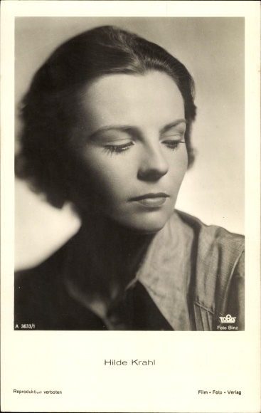 Postcard actress Hilde Krahl, portrait
