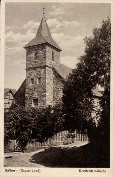 Postcard Balhorn Bad Emstal in Hessen, Rebellious Church