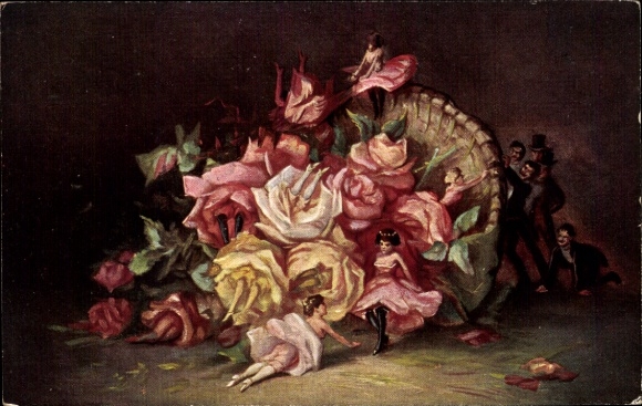 Postcard Humanized Roses