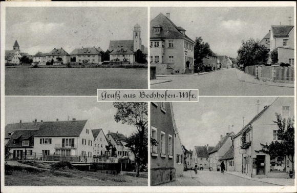 Ak Bechhofen Mittelfranken, Teilansichten, Straßenpartie, Geschäfte