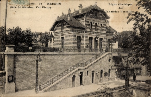 Postcard Meudon Hauts de Seine, La Gare