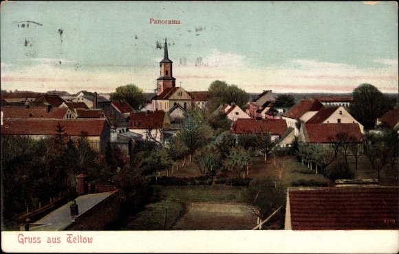 Ak Teltow in Brandenburg, panorama, kerk