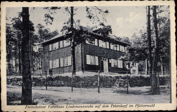 Ak Freinsheim aan de Pfalzwijnroute, Forsthaus Lindemannsruhe aan de Peterskopf in het Paltserwoud