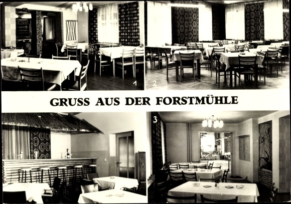 Ak Kleingiesshübel Reinhardtsdorf Schöna in Saksen, bosmolen, logeerkamer, hal, bar
