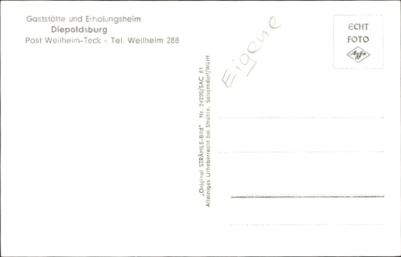 Postcard Lenningen in Württemberg, Diepoldsburg, landscape view, 791 m UM, mountains, meadows