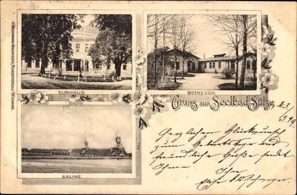 Postcard Bad Sülze in Mecklenburg, Kurhaus, Saline, Bethesda