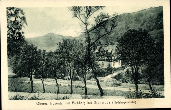 Postcard Brotterode Trusetal in Thuringia, Upper Trusental, Eichberg