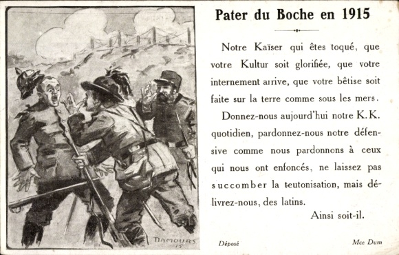 Künstler Ak Namours, Pater du Boche en 1915