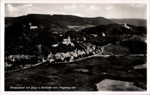 Postcard Donaustauf in der Oberpfalz, Walhalla, aerial photograph