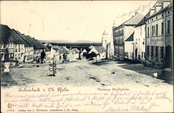 Ak Eschenbach in der Oberpfalz Bayern, Unterer Stadtplatz