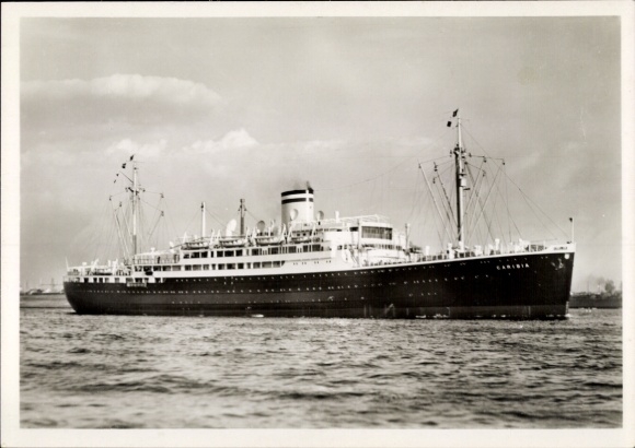 Postcard steamship Caribia, twin-screw motor ship, HAPAG, Hans Hartz
