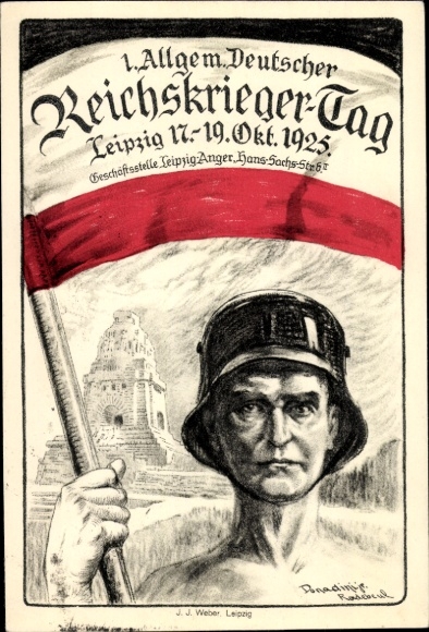 Kunstenaar Ak Donadini, Algemene Duitse Reichskrijgersdag Leipzig 1925
