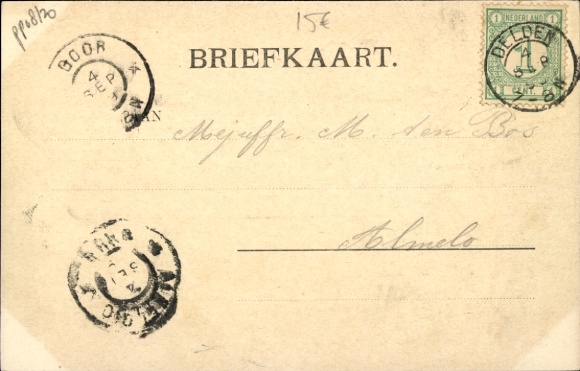 Passepartout Postcard Delden Gelderland, Straatgezicht, Twiekel