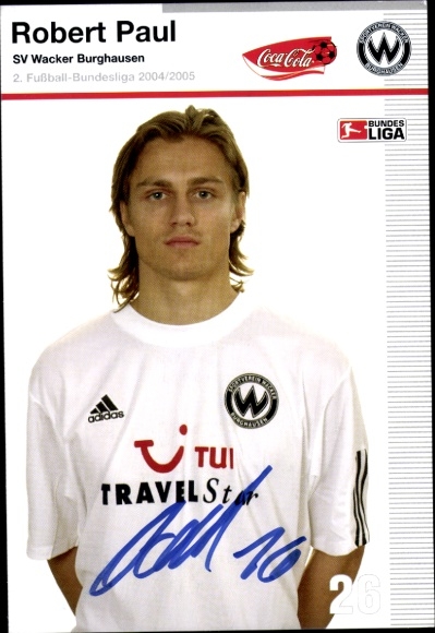 Karta autografu piłkarza Roberta Paula, SV Wacker Burghausen, autograf