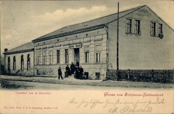 Postcard Berlin Zehlendorf Schönow, Inn of A. Henschel