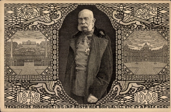Ganzsachen Ak Kaiser Franz Joseph I., Portrait, Jubiläum 1908