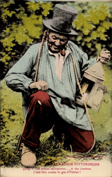 Postcard Falaise Calvados, Les tritest allumettes, si cha continue, j'vais etre coume le gus