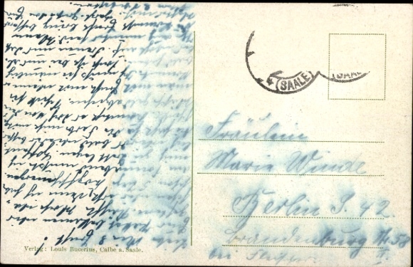 Postcard Calbe on the Saale, general view