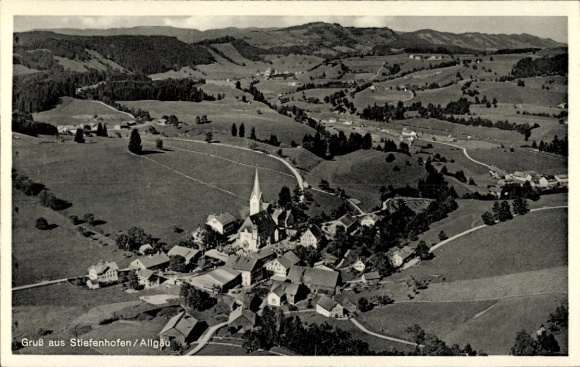 Ak Stiefenhofen in Allgäu Schwaben, luchtfoto