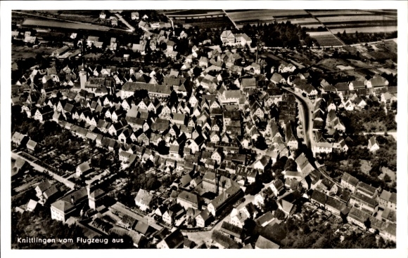 Postcard Knittlingen in Württemberg, Knittlingen from the plane