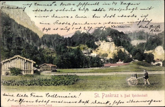 Postcard Karlstein Bad Reichenhall in Upper Bavaria, pilgrimage church of St. Pankraz