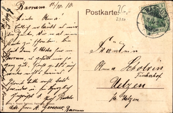 Postcard Bassum in Lower Saxony, Bremer Strasse, school building