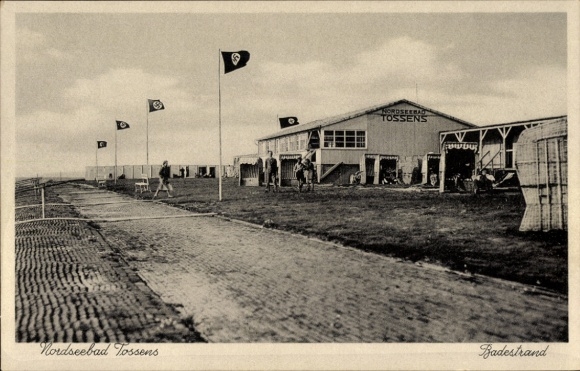 Postcard North Sea resort Tossens Butjadingen, beach