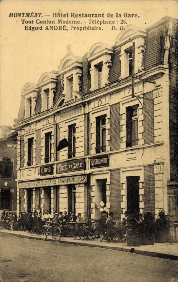 PC Montmédy Lorraine Meuse, Hôtel Restaurant de la Gare, modern, Edgard André, café, restaurant